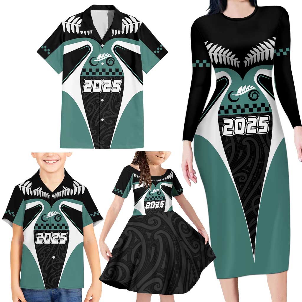 Custom New Zealand Bicycle 2025 Family Matching Long Sleeve Bodycon Dress and Hawaiian Shirt