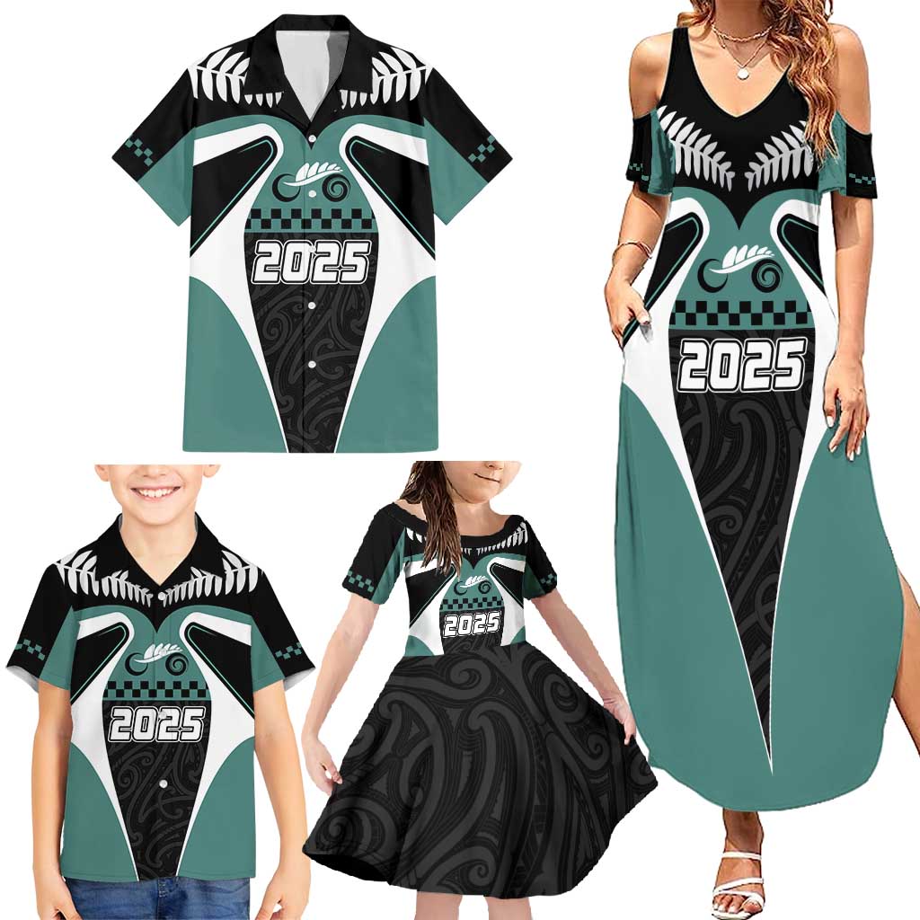 Custom New Zealand Bicycle 2025 Family Matching Summer Maxi Dress and Hawaiian Shirt