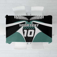 Custom New Zealand Bicycle 2025 Tablecloth LT03 Black-Teal - Polynesian Pride