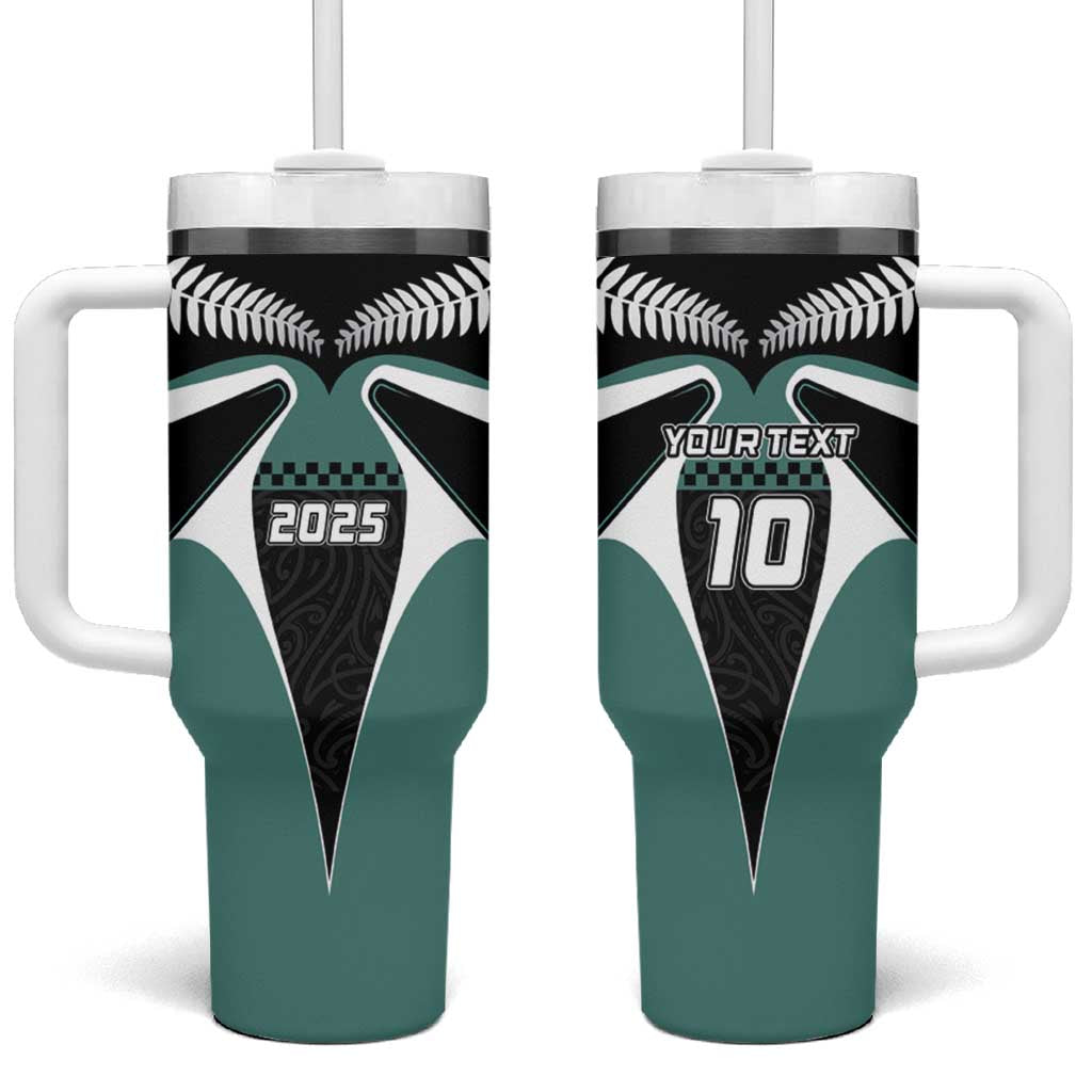 Custom New Zealand Bicycle 2025 Tumbler With Handle LT03 One Size: 40 oz Black-Teal - Polynesian Pride