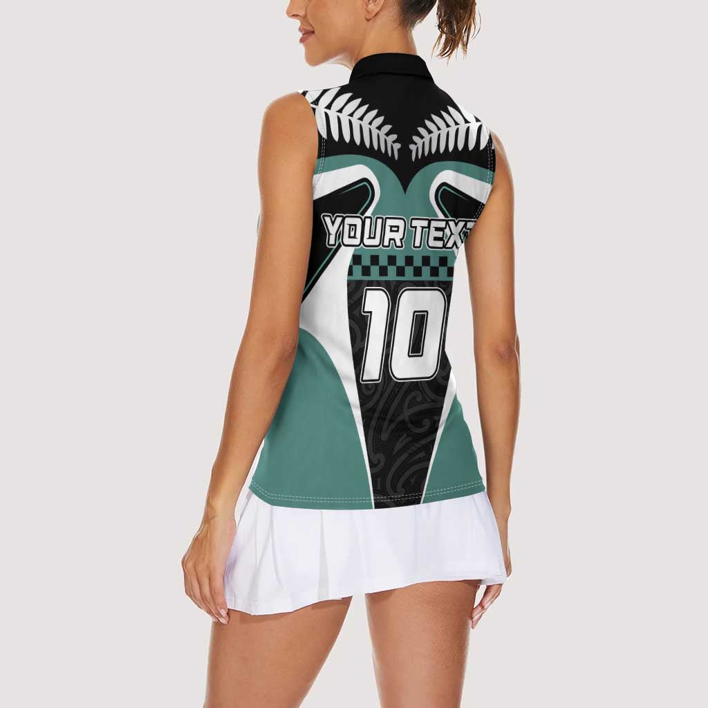Custom New Zealand Bicycle 2025 Women Sleeveless Polo Shirt LT03 - Polynesian Pride
