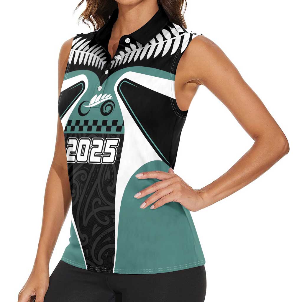 Custom New Zealand Bicycle 2025 Women Sleeveless Polo Shirt LT03 - Polynesian Pride