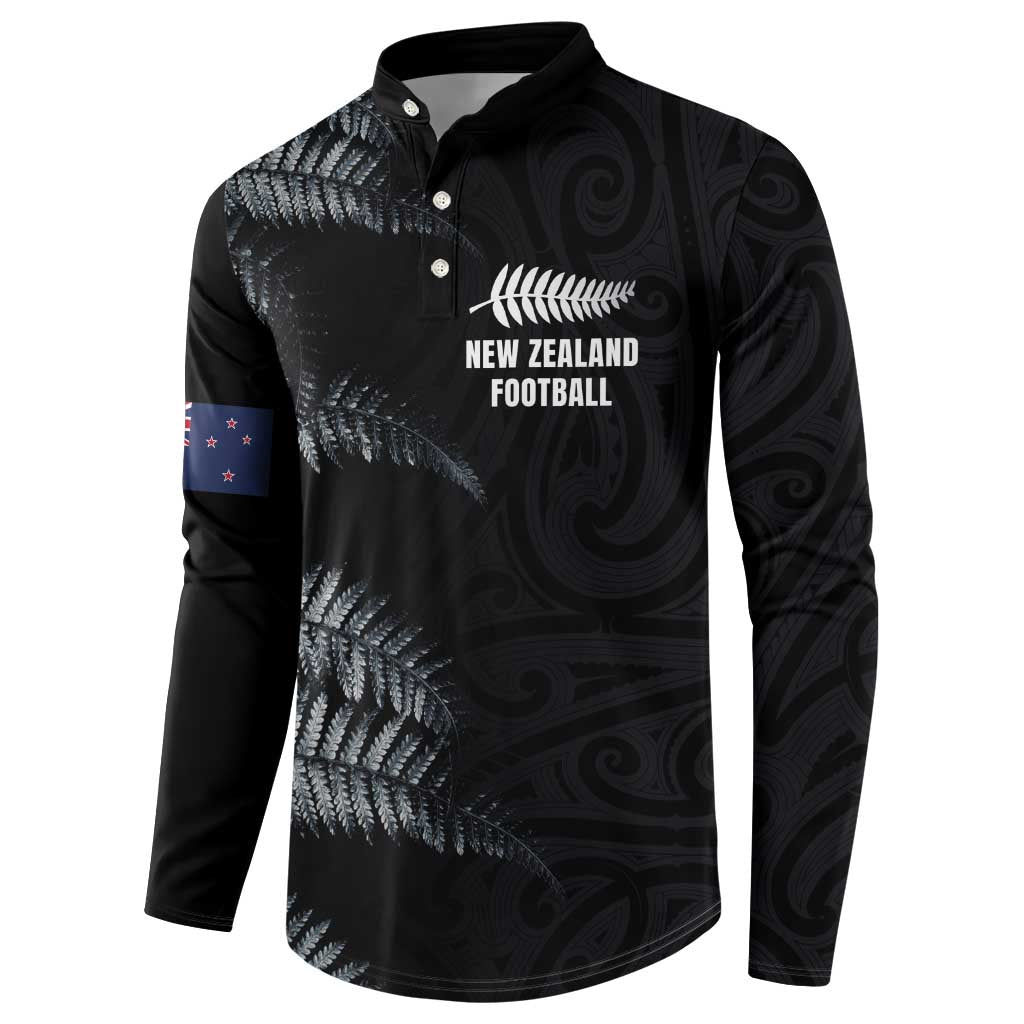 Custom New Zealand Football-Towards World Cup 2026 Button Sweatshirt LT03 - Polynesian Pride