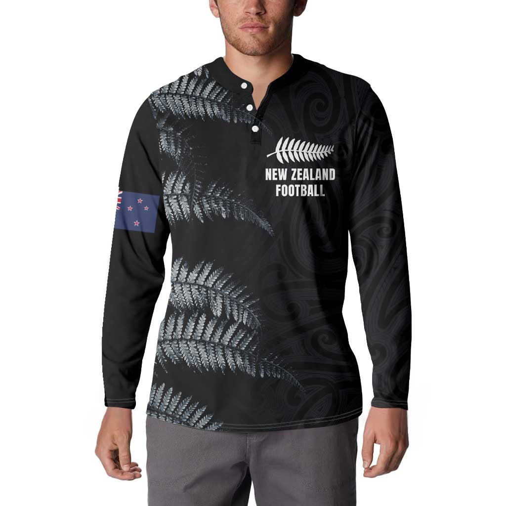 Custom New Zealand Football-Towards World Cup 2026 Button Sweatshirt LT03 - Polynesian Pride