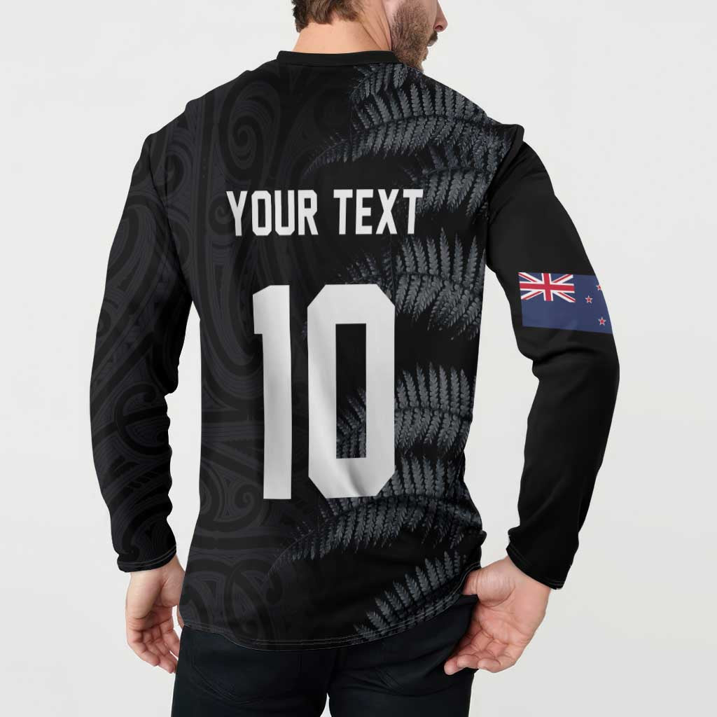 Custom New Zealand Football-Towards World Cup 2026 Button Sweatshirt LT03 - Polynesian Pride