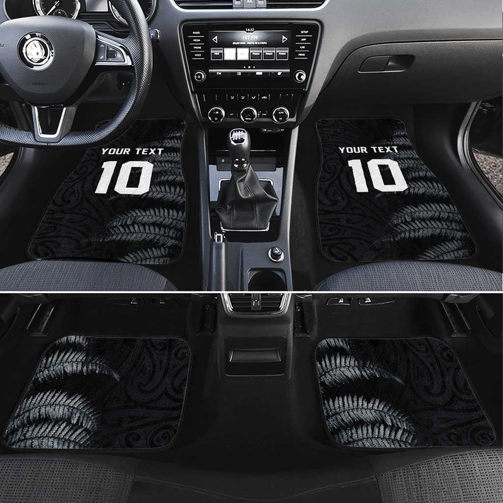 Custom New Zealand Football-Towards World Cup 2026 Car Mats LT03 Set 4pcs Black - Polynesian Pride