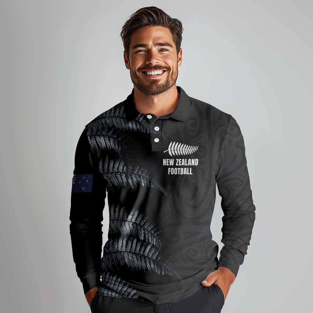 Custom New Zealand Football-Towards World Cup 2026 Long Sleeve Polo Shirt