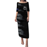 Custom New Zealand Football-Towards World Cup 2026 Puletasi LT03 Long Dress Black - Polynesian Pride