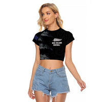 Custom New Zealand Football-Towards World Cup 2026 Raglan Cropped T Shirt LT03 Female Black - Polynesian Pride