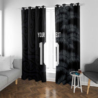 Custom New Zealand Football-Towards World Cup 2026 Window Curtain LT03 With Grommets Black - Polynesian Pride
