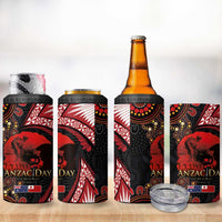 Tonga and Australia ANZAC Day 4 in 1 Can Cooler Tumbler Aboriginal and Ngatu Art Pattern - Gallipoli Lest We Forget LT03 - Polynesian Pride