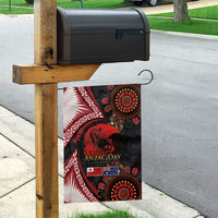 Tonga and Australia ANZAC Day Garden Flag Aboriginal and Ngatu Art Pattern - Gallipoli Lest We Forget LT03 - Polynesian Pride
