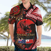 Tonga and Australia ANZAC Day Hawaiian Shirt Aboriginal and Ngatu Art Pattern - Gallipoli Lest We Forget LT03 - Polynesian Pride