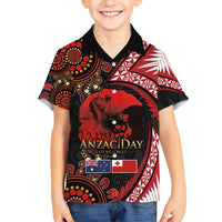 Tonga and Australia ANZAC Day Hawaiian Shirt Aboriginal and Ngatu Art Pattern - Gallipoli Lest We Forget LT03 - Polynesian Pride