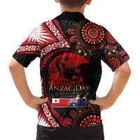 Tonga and Australia ANZAC Day Hawaiian Shirt Aboriginal and Ngatu Art Pattern - Gallipoli Lest We Forget LT03 - Polynesian Pride