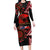 Tonga and Australia ANZAC Day Long Sleeve Bodycon Dress Aboriginal and Ngatu Art Pattern - Gallipoli Lest We Forget