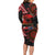 Tonga and Australia ANZAC Day Long Sleeve Bodycon Dress Aboriginal and Ngatu Art Pattern - Gallipoli Lest We Forget