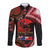 Tonga and Australia ANZAC Day Long Sleeve Button Shirt Aboriginal and Ngatu Art Pattern - Gallipoli Lest We Forget