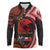 Tonga and Australia ANZAC Day Long Sleeve Polo Shirt Aboriginal and Ngatu Art Pattern - Gallipoli Lest We Forget