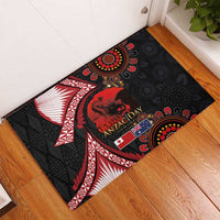 Tonga and Australia ANZAC Day Rubber Doormat Aboriginal and Ngatu Art Pattern - Gallipoli Lest We Forget LT03 - Polynesian Pride