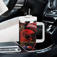 Tonga and Australia ANZAC Day Tumbler With Handle Aboriginal and Ngatu Art Pattern - Gallipoli Lest We Forget LT03 - Polynesian Pride