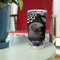 New Zealand and Cook Islands ANZAC Day Tumbler Cup Gallipoli Lest We Forget Tatau Art Tribal and Maori Tattoo with Fern