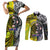 New Zealand and Cook Islands Together Couples Matching Short Sleeve Bodycon Dress and Long Sleeve Button Shirt Tatau Art Tribal Pattern-Maori Tattoo with Fern and Paua Shell