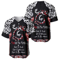 Aotearoa Toitu Te Tiriti-Maori Taniwha Baseball Jersey Toitu Te Whenua Toitu Te Reo Maori