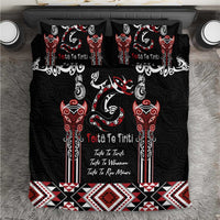 Aotearoa Toitu Te Tiriti-Maori Taniwha Bedding Set Toitu Te Whenua Toitu Te Reo Maori