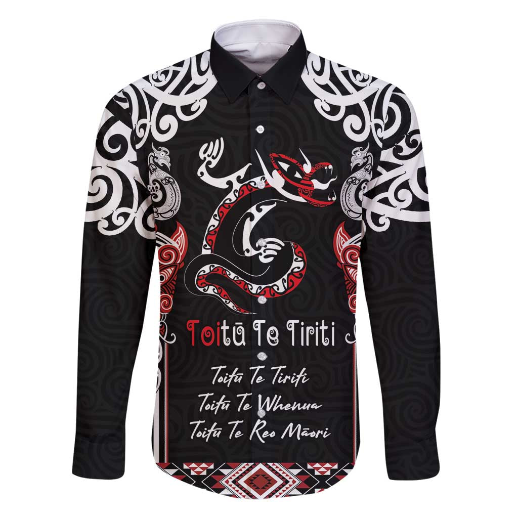Aotearoa Toitu Te Tiriti-Maori Taniwha Family Matching Summer Maxi Dress and Hawaiian Shirt Toitu Te Whenua Toitu Te Reo Maori