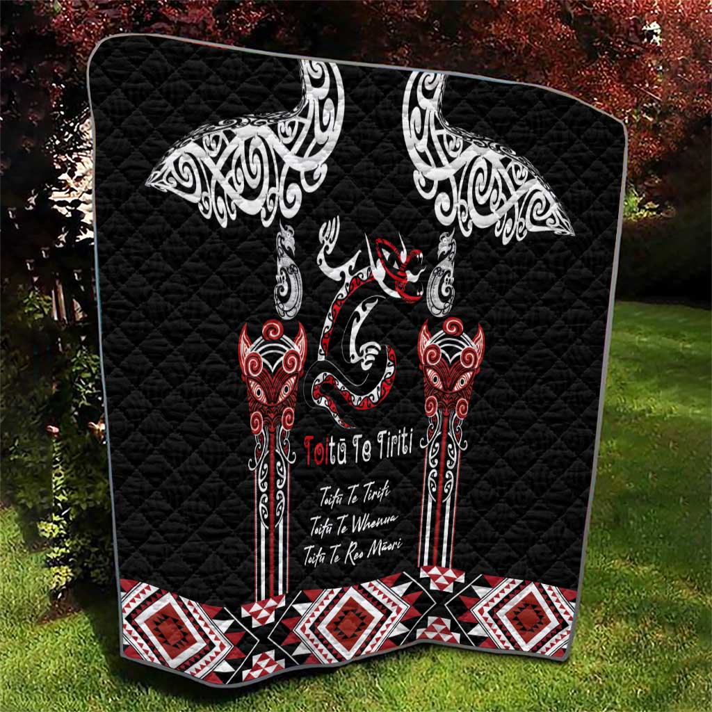Aotearoa Toitu Te Tiriti-Maori Taniwha Quilt Toitu Te Whenua Toitu Te Reo Maori