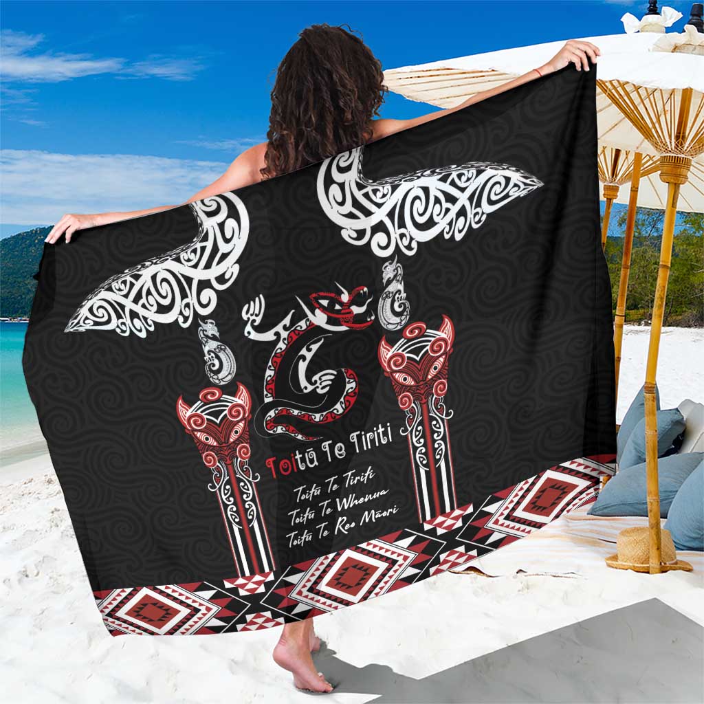 Aotearoa Toitu Te Tiriti-Maori Taniwha Sarong Toitu Te Whenua Toitu Te Reo Maori