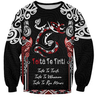Aotearoa Toitu Te Tiriti-Maori Taniwha Sweatshirt Toitu Te Whenua Toitu Te Reo Maori
