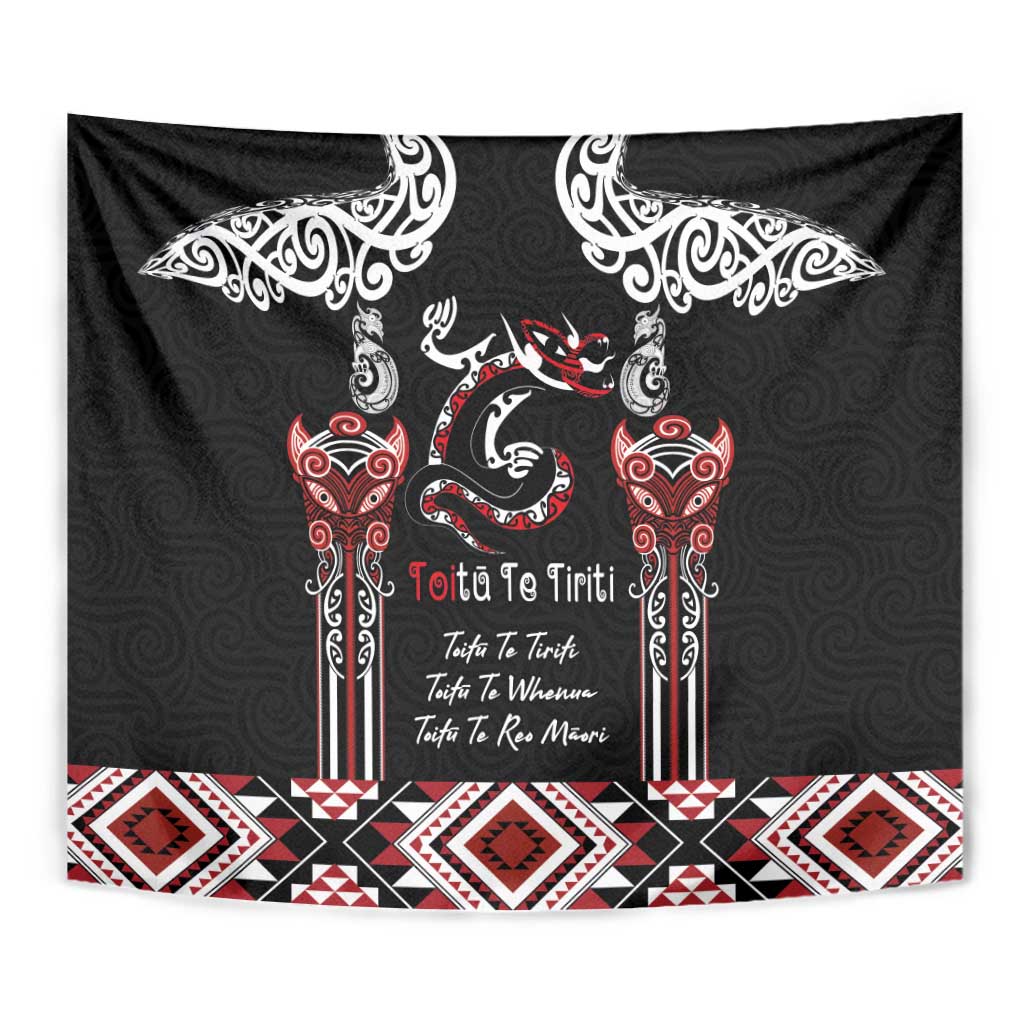 Aotearoa Toitu Te Tiriti-Maori Taniwha Tapestry Toitu Te Whenua Toitu Te Reo Maori