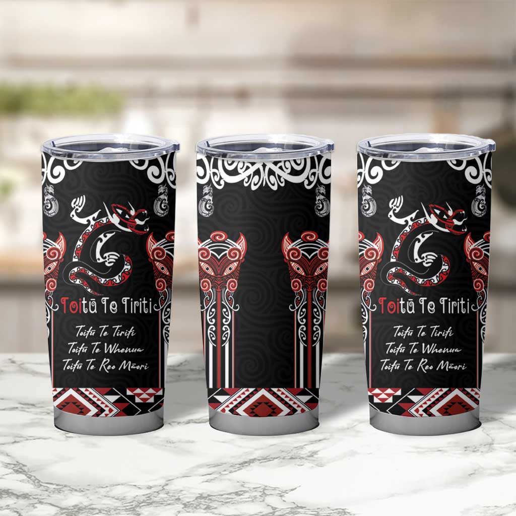 Aotearoa Toitu Te Tiriti-Maori Taniwha Tumbler Cup Toitu Te Whenua Toitu Te Reo Maori