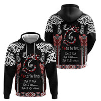 Aotearoa Toitu Te Tiriti-Maori Taniwha Zip Hoodie Toitu Te Whenua Toitu Te Reo Maori