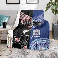 Personalised Aotearoa and Samoa Together Blanket Tatau Art Tattoos-Taniko and Tukutuku with Maori Pattern LT03 - Polynesian Pride