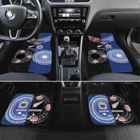 Personalised Aotearoa and Samoa Together Car Mats Tatau Art Tattoos-Taniko and Tukutuku with Maori Pattern LT03 Set 4pcs Black - Polynesian Pride