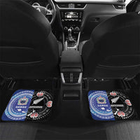 Personalised Aotearoa and Samoa Together Car Mats Tatau Art Tattoos-Taniko and Tukutuku with Maori Pattern LT03 Set 2pcs - Back Black - Polynesian Pride