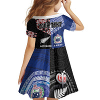 Personalised Aotearoa and Samoa Together Family Matching Summer Maxi Dress and Hawaiian Shirt Tatau Art Tattoos-Taniko and Tukutuku with Maori Pattern