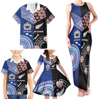 Personalised Aotearoa and Samoa Together Family Matching Tank Maxi Dress and Hawaiian Shirt Tatau Art Tattoos-Taniko and Tukutuku with Maori Pattern