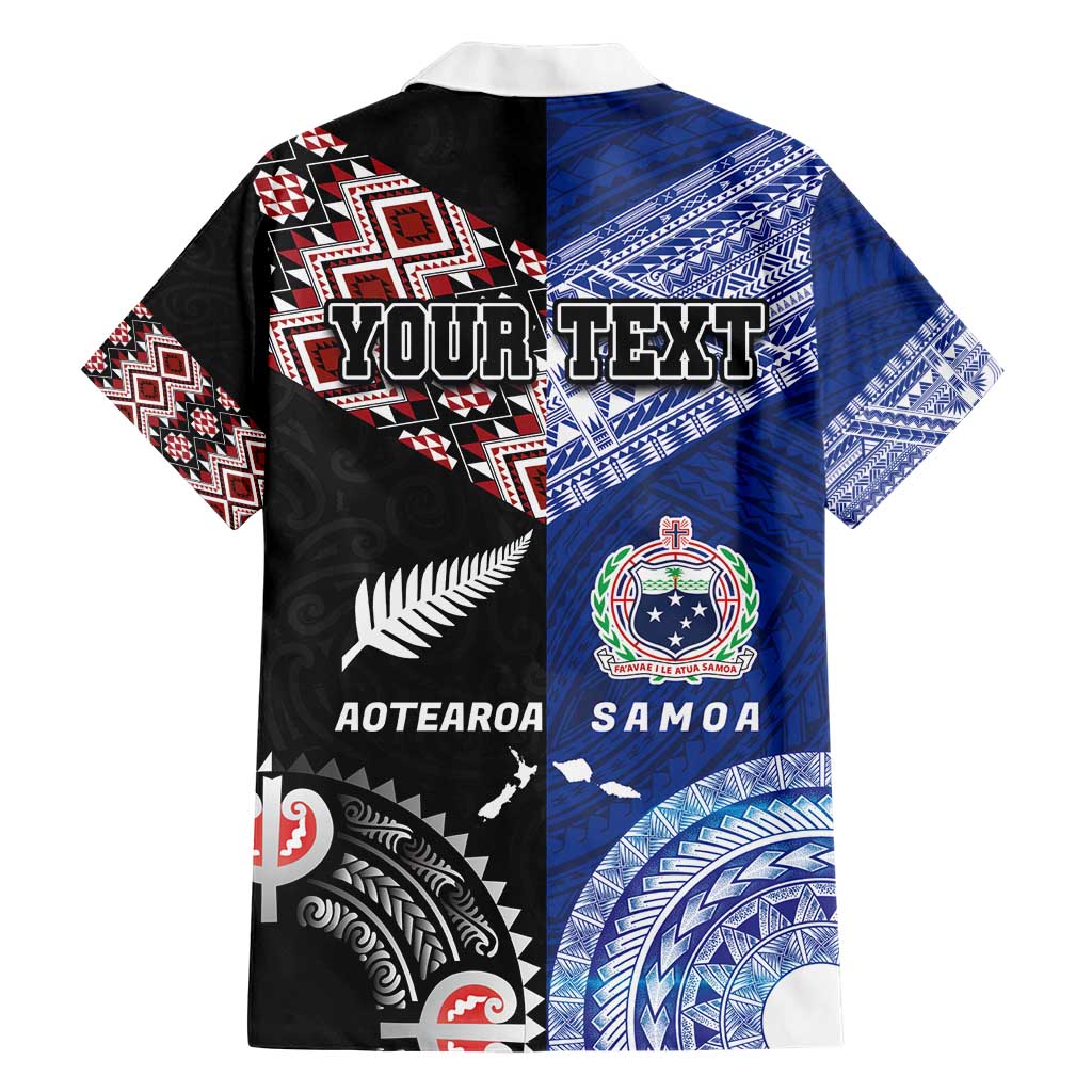 Personalised Aotearoa and Samoa Together Hawaiian Shirt Tatau Art Tattoos-Taniko and Tukutuku with Maori Pattern LT03 - Polynesian Pride
