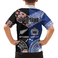 Personalised Aotearoa and Samoa Together Hawaiian Shirt Tatau Art Tattoos-Taniko and Tukutuku with Maori Pattern LT03 - Polynesian Pride
