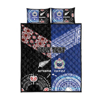 Personalised Aotearoa and Samoa Together Quilt Bed Set Tatau Art Tattoos-Taniko and Tukutuku with Maori Pattern LT03 - Polynesian Pride