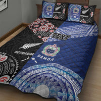 Personalised Aotearoa and Samoa Together Quilt Bed Set Tatau Art Tattoos-Taniko and Tukutuku with Maori Pattern LT03 - Polynesian Pride