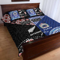 Personalised Aotearoa and Samoa Together Quilt Bed Set Tatau Art Tattoos-Taniko and Tukutuku with Maori Pattern LT03 - Polynesian Pride
