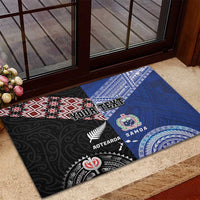 Personalised Aotearoa and Samoa Together Rubber Doormat Tatau Art Tattoos-Taniko and Tukutuku with Maori Pattern LT03 - Polynesian Pride