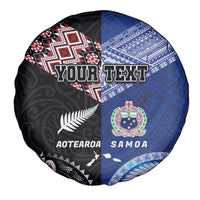 Personalised Aotearoa and Samoa Together Spare Tire Cover Tatau Art Tattoos-Taniko and Tukutuku with Maori Pattern