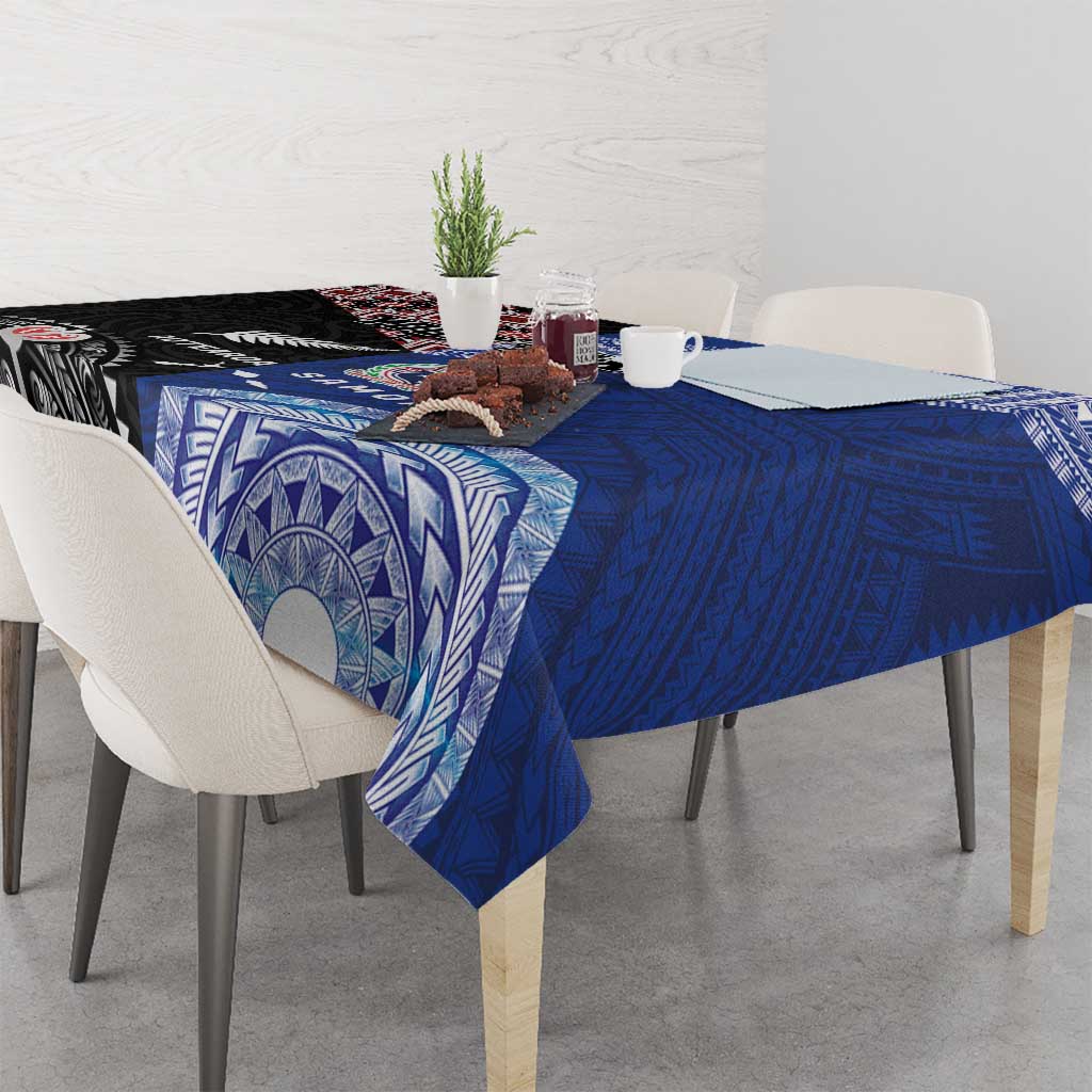 Personalised Aotearoa and Samoa Together Tablecloth Tatau Art Tattoos-Taniko and Tukutuku with Maori Pattern LT03 - Polynesian Pride