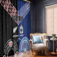 Personalised Aotearoa and Samoa Together Window Curtain Tatau Art Tattoos-Taniko and Tukutuku with Maori Pattern LT03 - Polynesian Pride
